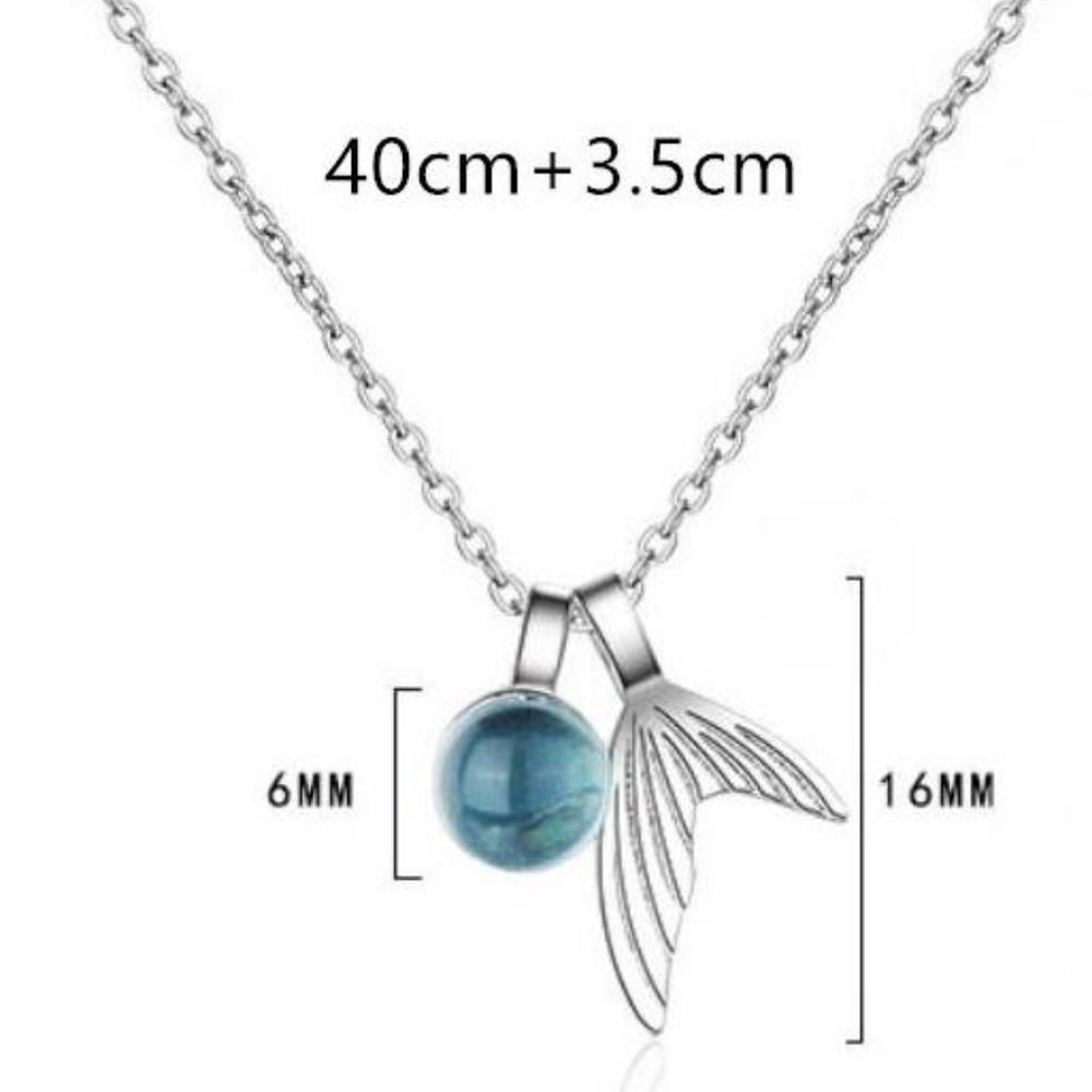 NEW 925 Sterling Silver Crystal Mermaid Necklace - Picture 8 of 8